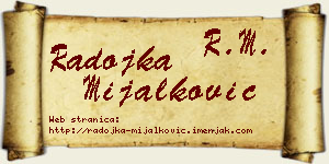 Radojka Mijalković vizit kartica